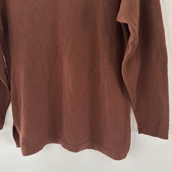 Saks Fifth Avenue Cashmere Sweater Womens Medium Brown Knit Neutral Long Sleeve - Picture 6 of 10